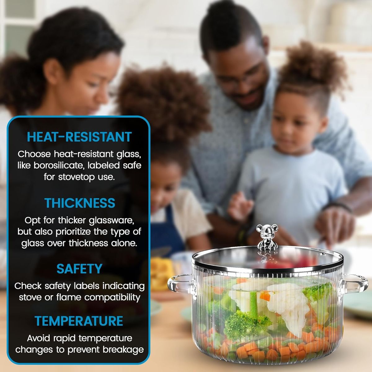 ZS - Glass Pot Heat Resistant Compatible With Gas & Electric Ceramic Stove
