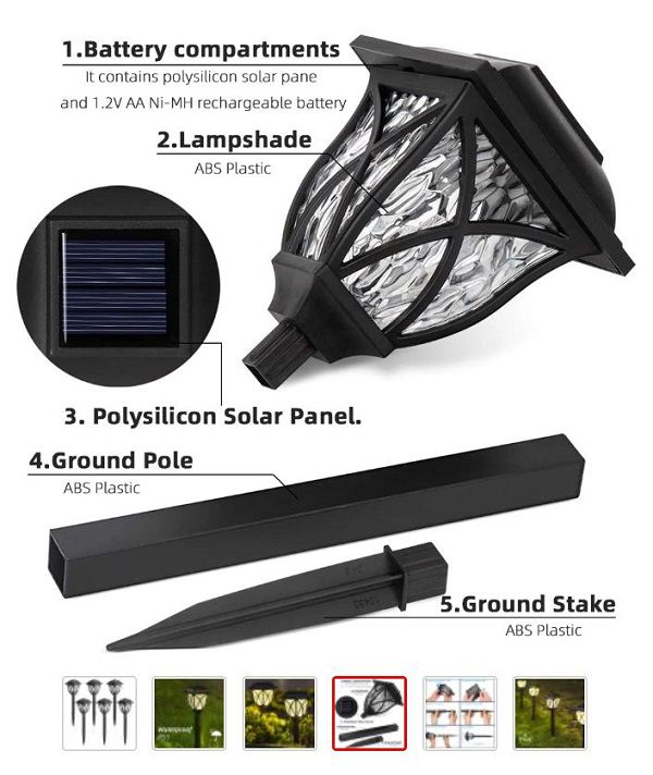 ZS - 6pcs Solar Garden/Lawn Light
