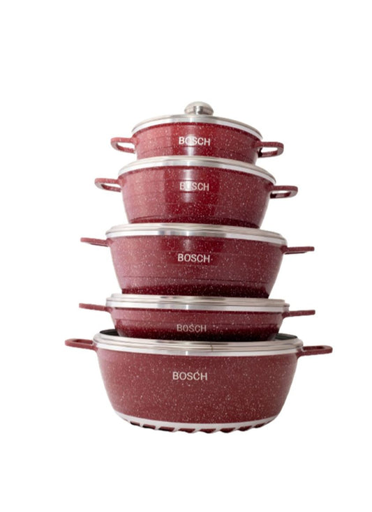ZS - Aluminum 10 Piece Non Stick Coating Pot Set