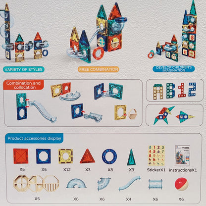 ZS - 73 Pcs Magnetic Pipeline Tiles Magic Blocks