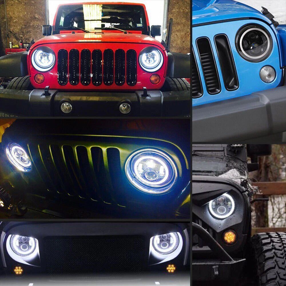 ZS - 2PCS 7 Inch Round LED Headlights For Jeep