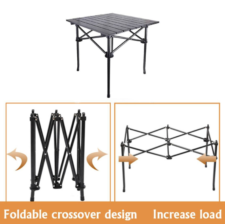 ZS - Camping Outdoor Folding Table - Black