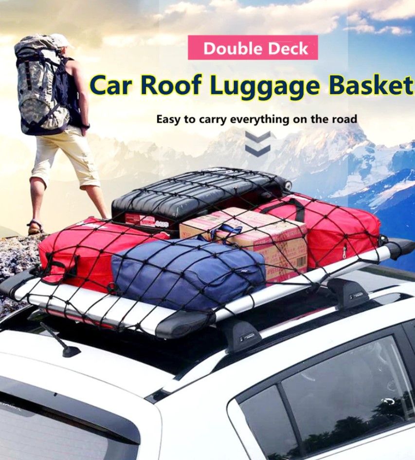 ZS - Universal Aluminum Alloy Luggage Basket For SUV Roof Rack -Double Deck