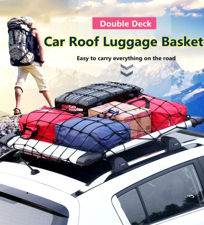 ZS - Universal Aluminum Alloy Luggage Basket For SUV Roof Rack -Double Deck