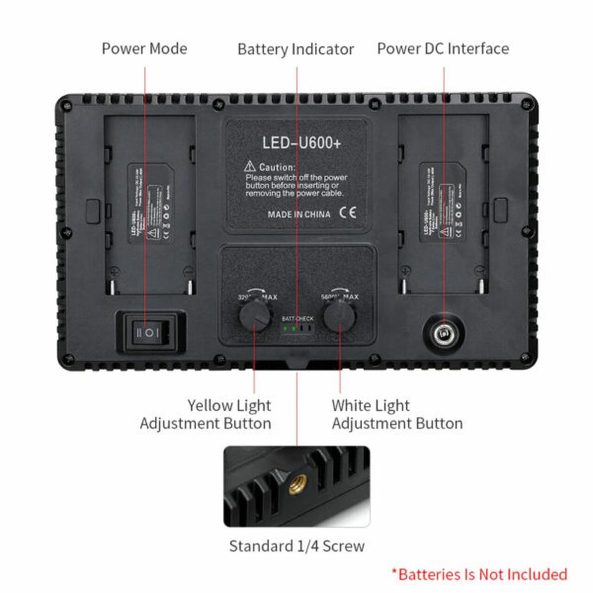ZS - Professional Photo & Video Led Light Kit Varicolor 600-Bulb