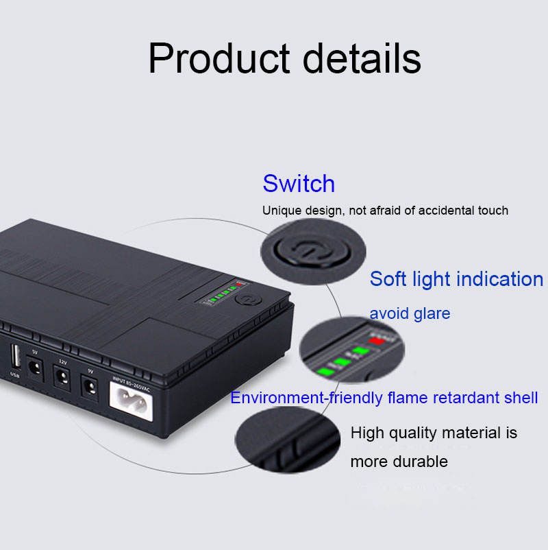 ZS - 10400mah Lithium Battery UPS 9v 12v Dc 15v 24v Poe Mini UPS