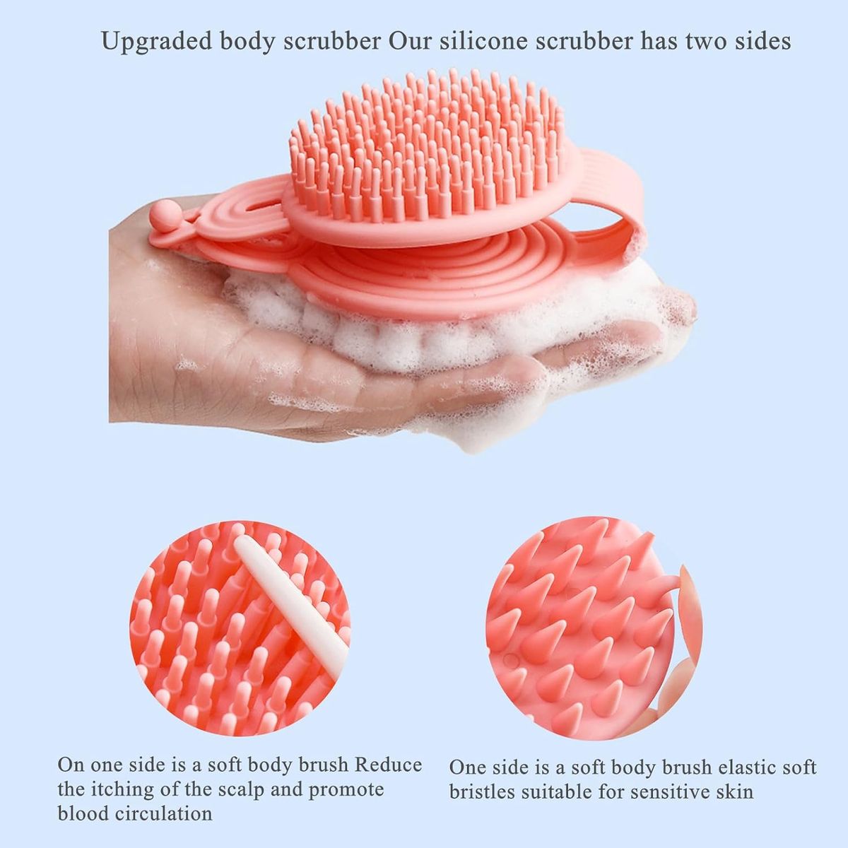 ZS - 2 in 1 Silicone Scrub Brush Scalp Massager Shampoo Brush