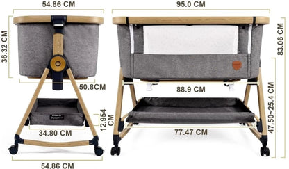 ZS - 5-in-1 Adjustable Baby Bedside Sleeper Bassinet with Mosquito Net & Storage