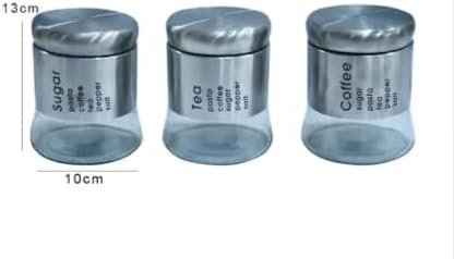 ZS - Set Of 3 Pieces Stainless Steel Airtight Storage Jar Set