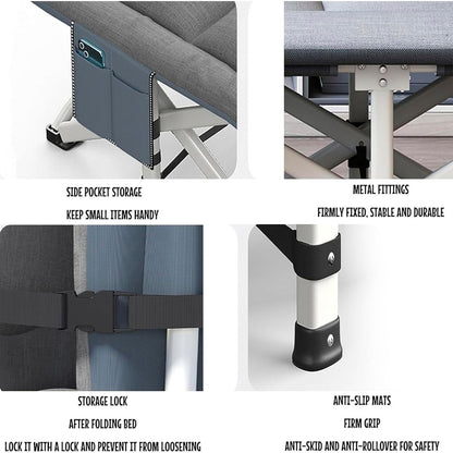 ZS - 190CM Outdoor Portable Recliner Single Camping Bed Folding Bed