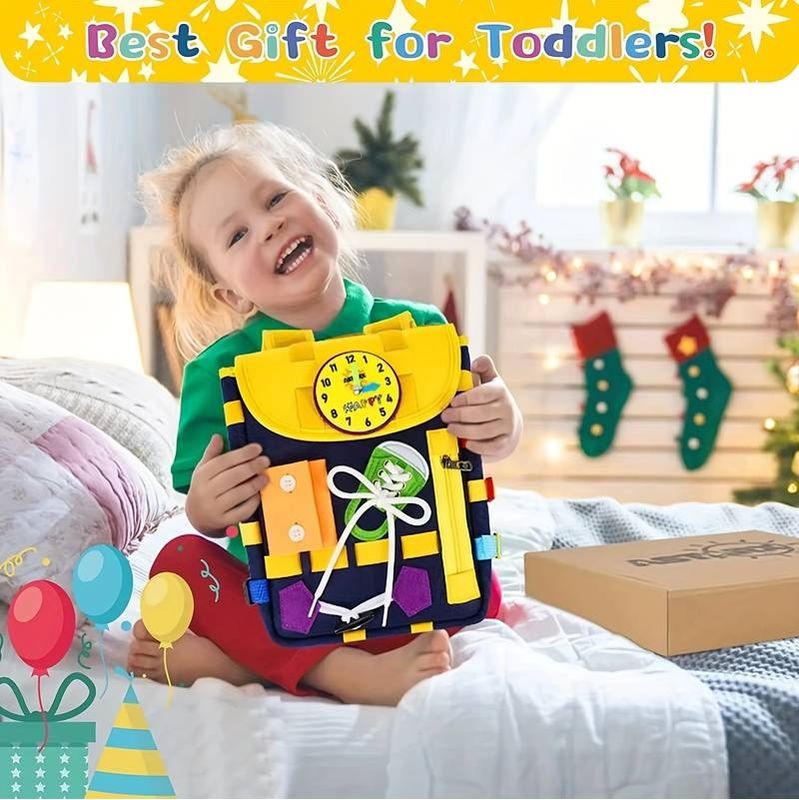ZS - School-Friendly Busy Toddler Backpack Learning Activities school bag