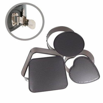 ZS - 3 Pcs Non Stick Removable Bottom Shape Cake Mould