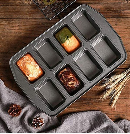 ZS - Baking Pan 8 Cup 36x24x3.5ccm Mini Loaf/Brownie Carbon Steel -Bakers Basics