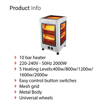 ZS - Digimark 10 Bars 5 Sides Electric Heater DGM-Qhs10