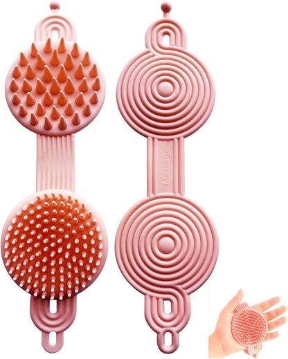 ZS - 2 in 1 Silicone Scrub Brush Scalp Massager Shampoo Brush