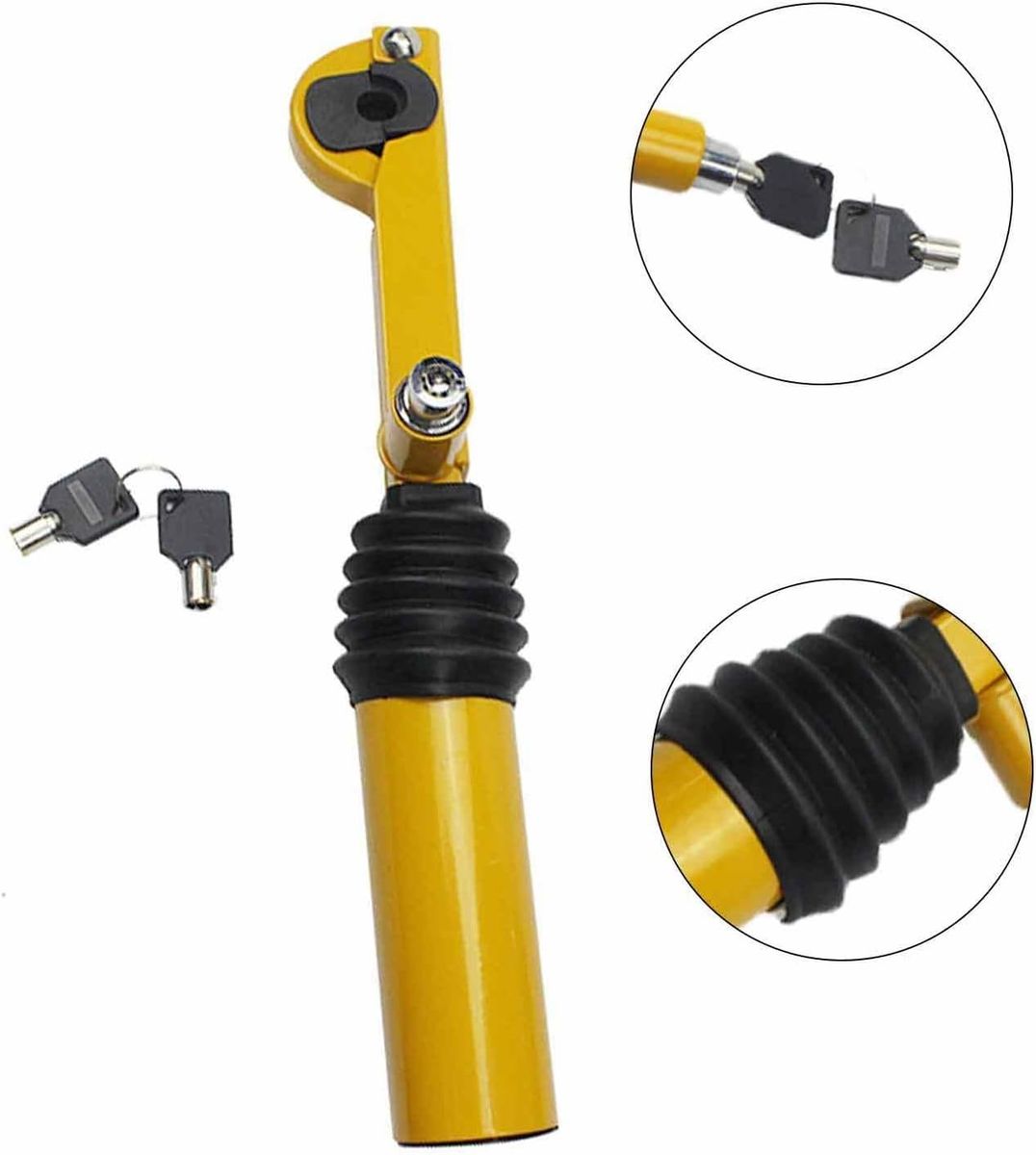 ZS - Car Lock Hand Brake Lock Gear Lock Anti-Theft Lock Gear Yellow