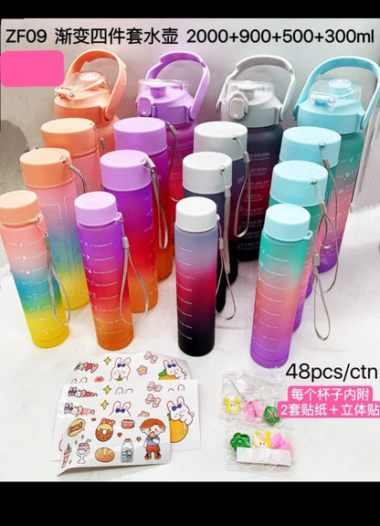 ZS - 4pcs Motivational Water Bottle Set