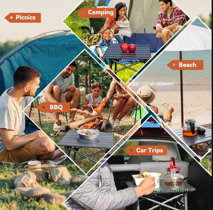 ZS - Camping Outdoor Folding Table - Black