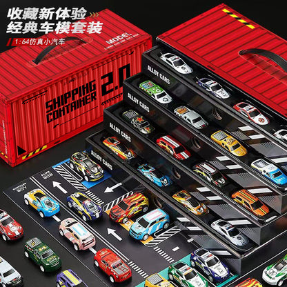 ZS - Alloy Car Model Cars in a Shipping Container - 48 Pieces