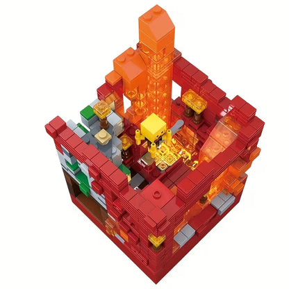 ZS - Mimcraft-Themed Building Block Set with LED Lighting