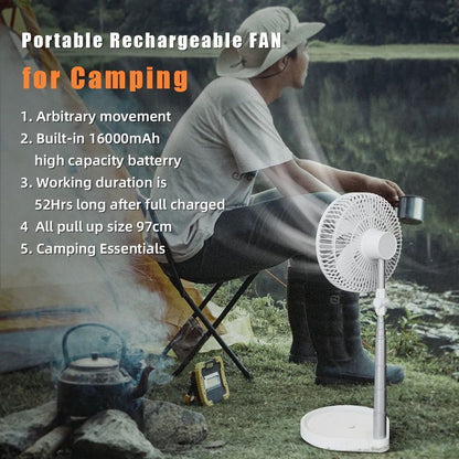 ZS - Rechargeable Portable Telescopic Hydrating Retractable Floor/Desk Fan