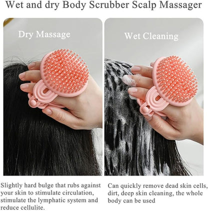 ZS - 2 in 1 Silicone Scrub Brush Scalp Massager Shampoo Brush