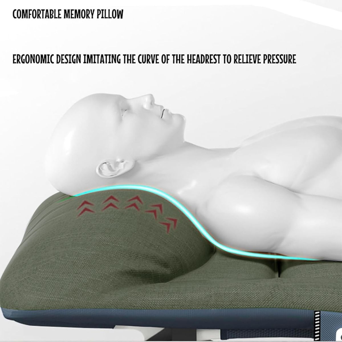 ZS - 190CM Outdoor Portable Recliner Single Camping Bed Folding Bed