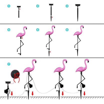 ZS - Waterproof Solar Flamingo Garden LED Lights