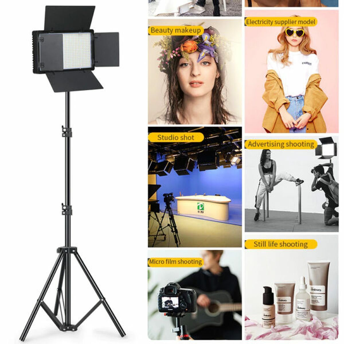 ZS - Professional Photo & Video Led Light Kit Varicolor 600-Bulb