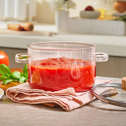 ZS - Glass Pot Heat Resistant Compatible With Gas & Electric Ceramic Stove