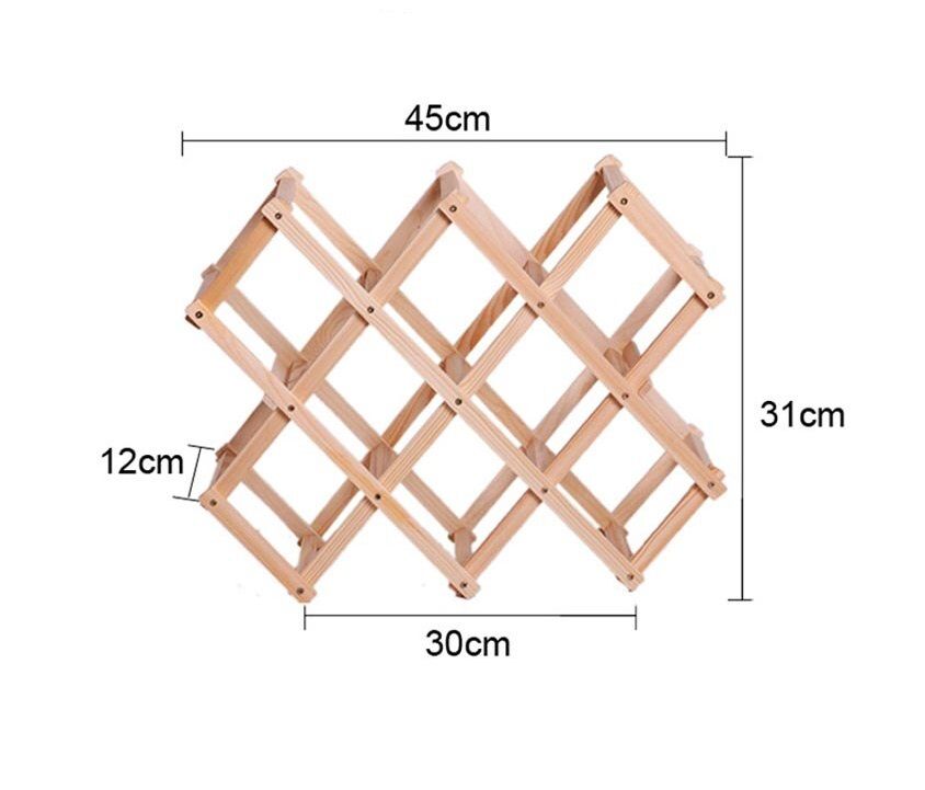 ZS - Foldable Wood Wine Rack Holder Storage Display Stand
