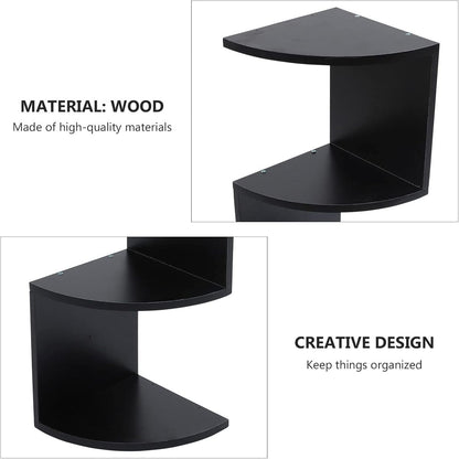 ZS - 5-Tier Corner Wall Mount Bookshelf Organizer Storage Shelf Rack