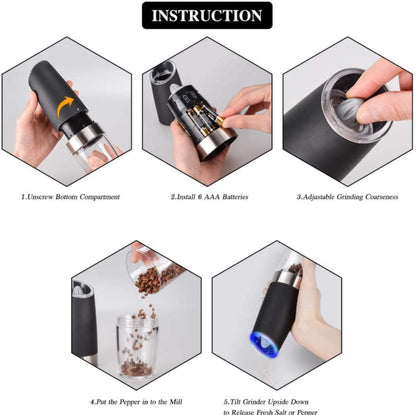 ZS - Gravity Electric LED Salt and Pepper Mill