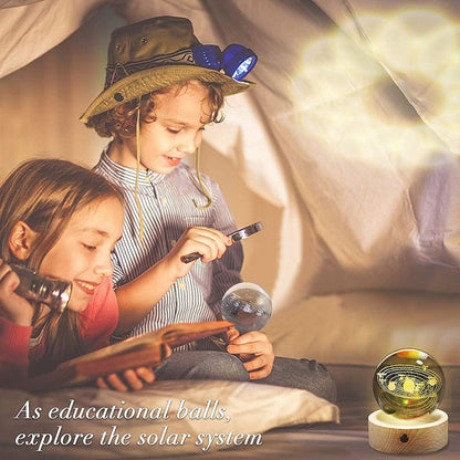 ZS - 8cm 3D Crystal Ball with Colour Changing Light Up Base