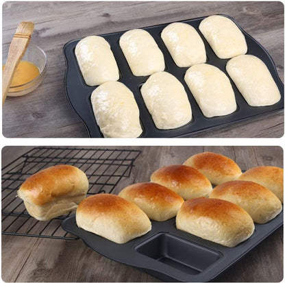 ZS - Baking Pan 8 Cup 36x24x3.5ccm Mini Loaf/Brownie Carbon Steel -Bakers Basics