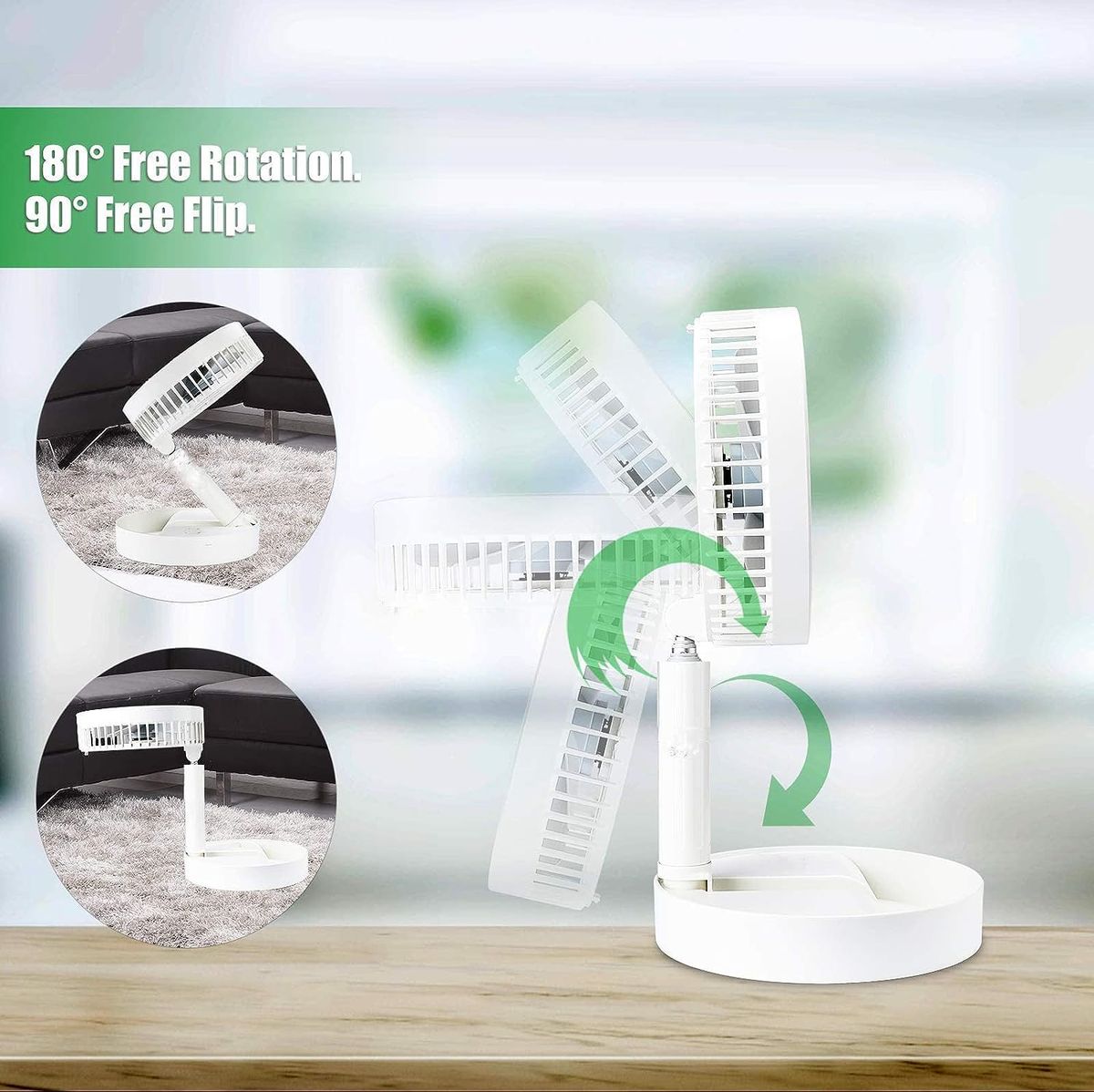 ZS - Rechargeable Portable Telescopic Hydrating Retractable Floor/Desk Fan