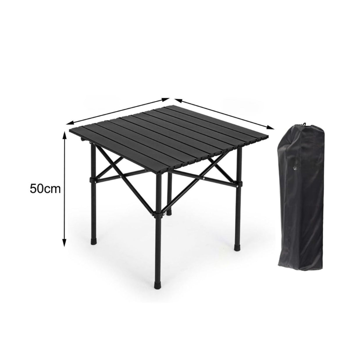 ZS - Camping Outdoor Folding Table - Black