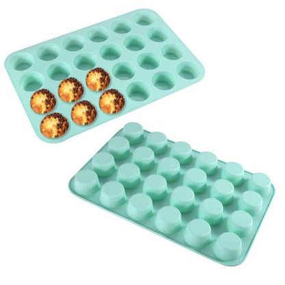 ZS - Silicone Muffin Pan 24 Cups Nonstick Cake Mold for Baking Mini Egg Bites High Heat Resistance