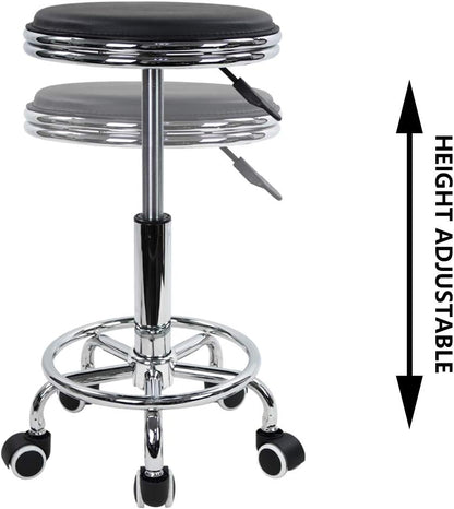 ZS - Round Rolling Stool with Foot Rest