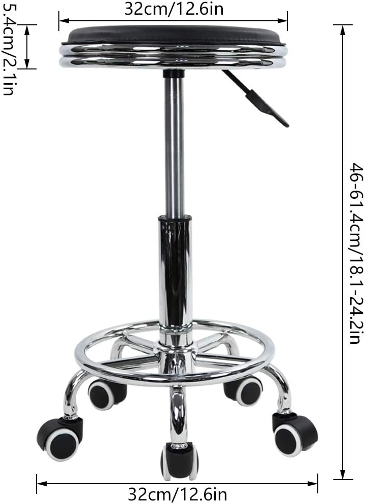 ZS - Round Rolling Stool with Foot Rest
