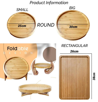 ZS - Bamboo Sofa Armrest Tray