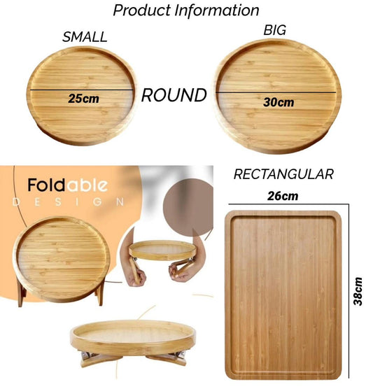 ZS - Bamboo Sofa Armrest Tray