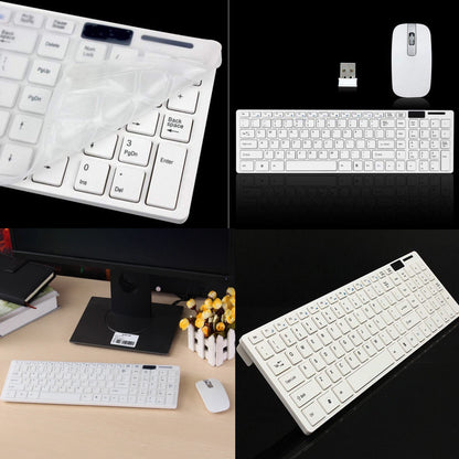 ZS - Ultra thin White Wireless Keyboard & Mouse