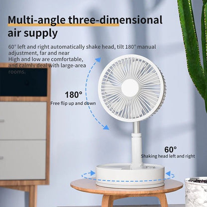 ZS - Rechargeable Portable Telescopic Hydrating Retractable Floor/Desk Fan