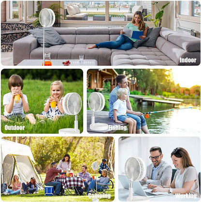 ZS - Rechargeable Portable Telescopic Hydrating Retractable Floor/Desk Fan