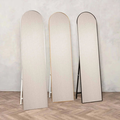 ZS - Free-Standing or Wall-Mount Aluminum Frame Arched Mirror - 146 cm x 36 cm