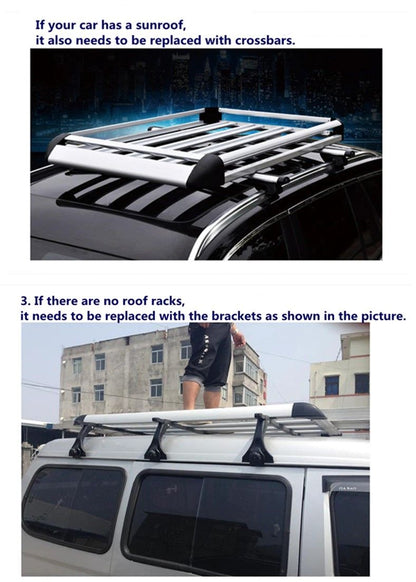 ZS - Universal Aluminum Alloy Luggage Basket For SUV Roof Rack -Double Deck