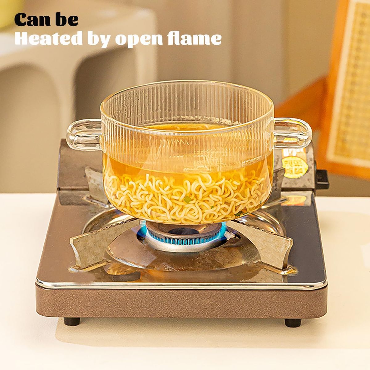 ZS - Glass Pot Heat Resistant Compatible With Gas & Electric Ceramic Stove