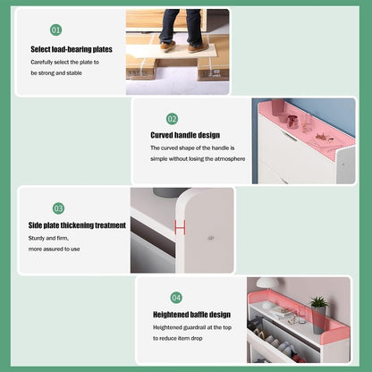 ZS - Elegant & Space-Saving White Entryway Shoe Cabinet