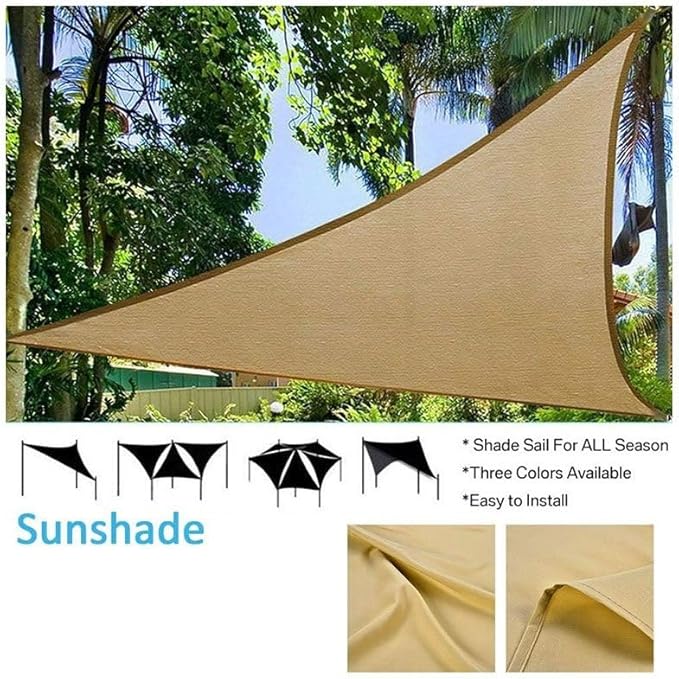 ZS - Sun shade Sail Net 3.5x3.5x3.5m, easy to install, UV protection